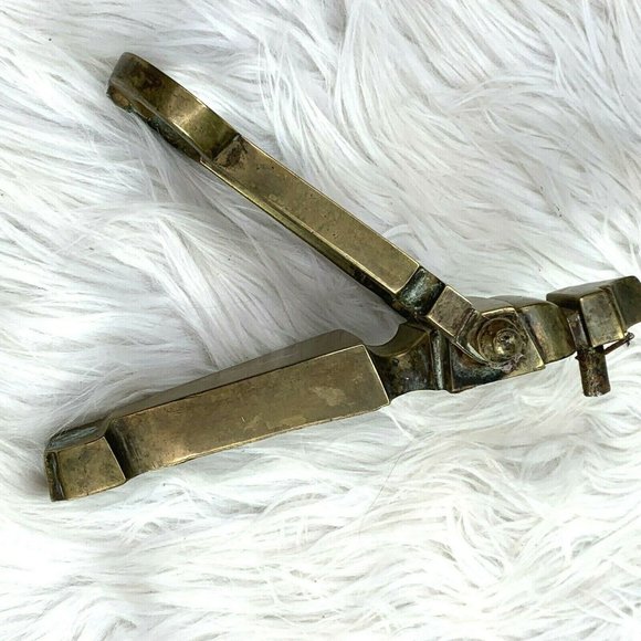 Vintage Brass Door Knocker Key Shaped Architectural Corbel MCM - Picture 2 of 5